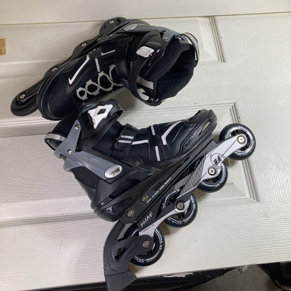 ULTRA WHEELS ROLLER BLADES Mens Sz 8 Black Inline Skates Alec-5 - Picture 1 of 11